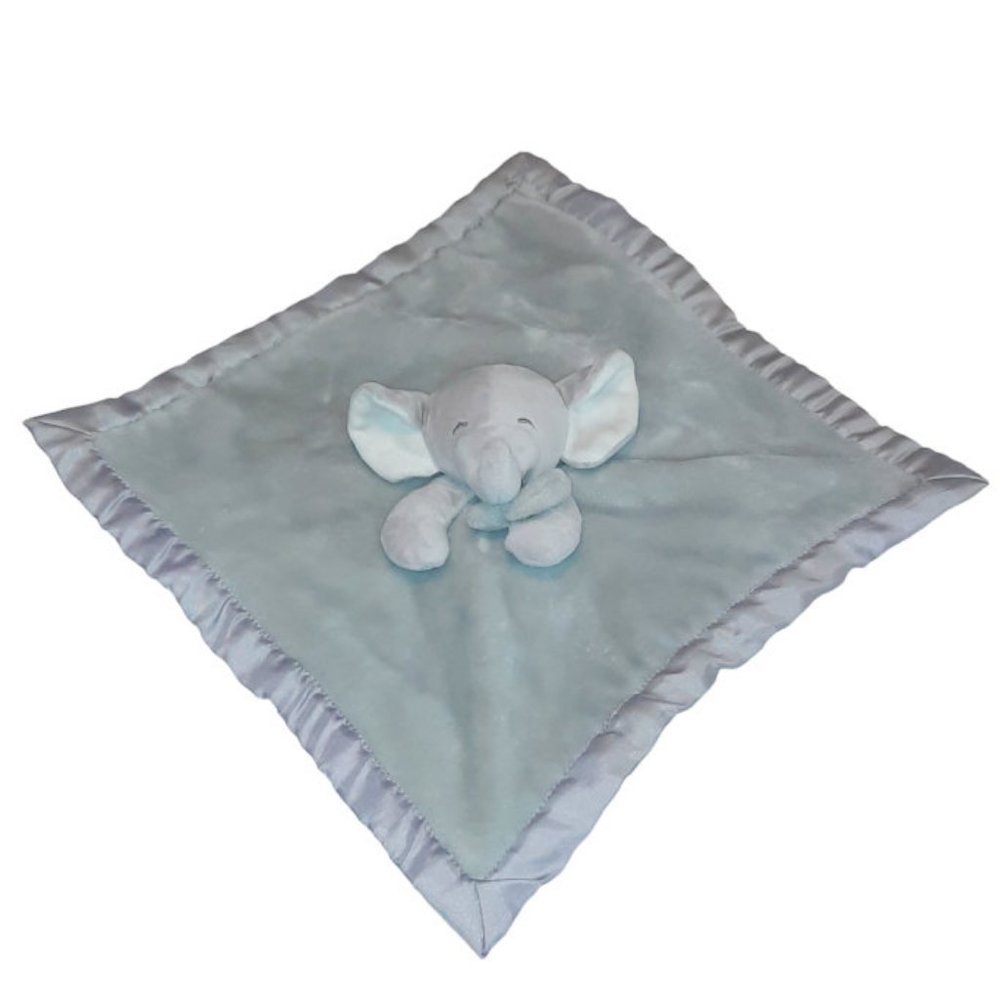 2018 Carter's Plush Elephant Closed Eyes Gray Security Blanket Lovey 14.5"